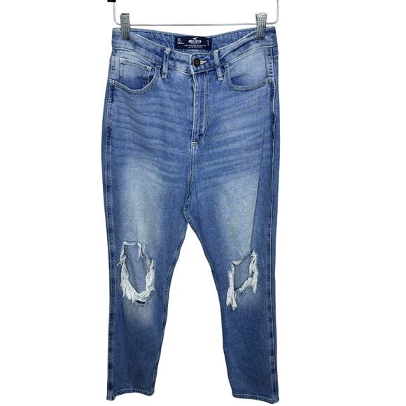 Hollister Curvy Ultra High-Rise Mom Jean Distressed Medium Wash Sz 3 Short 26x25 - Picture 1 of 6
